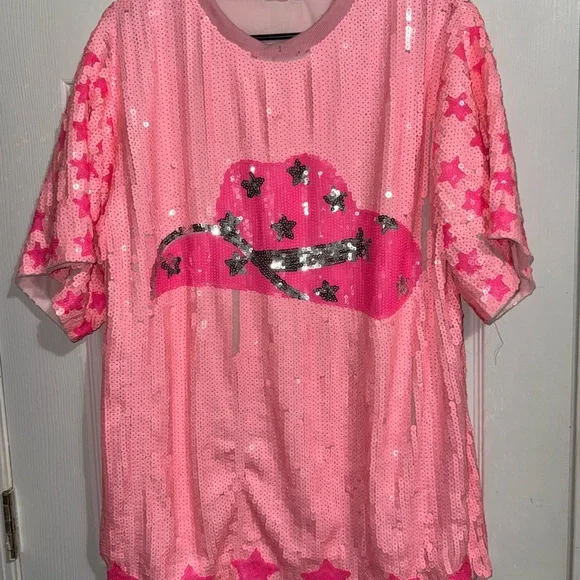 Pink Cowgirl Sequin T-Shirt - Picture 3 of 9